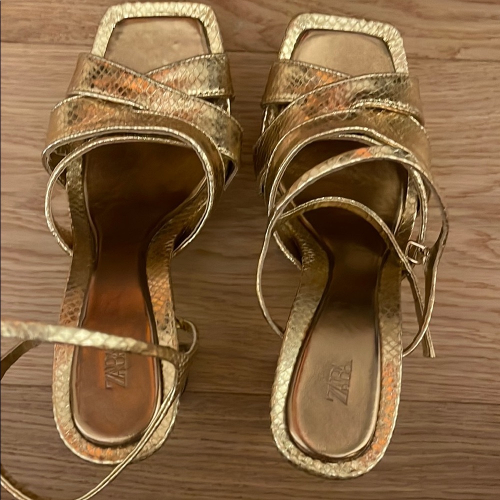 Zara Metallic Gold Women's Sandals